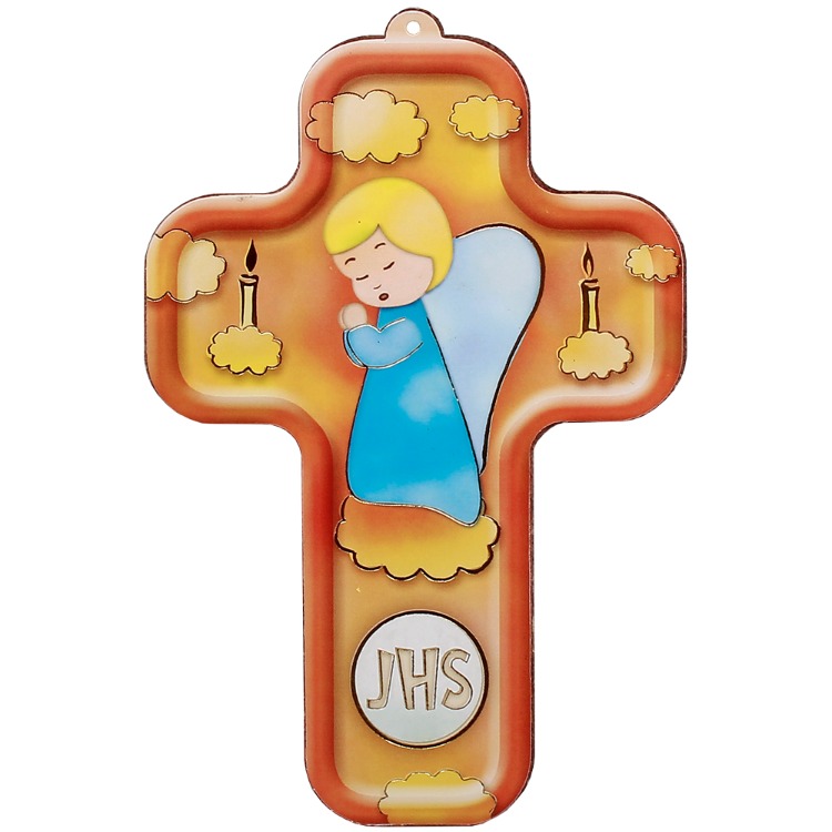 기도천사 오렌지 캐릭터십자가 (이태리수입) 천주교 성물