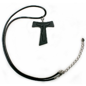 가톨릭 천주교 성물 목걸이-흑단목 타우십자가