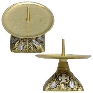 CBE-455 주물문양 촛대 신주 천주교 성물